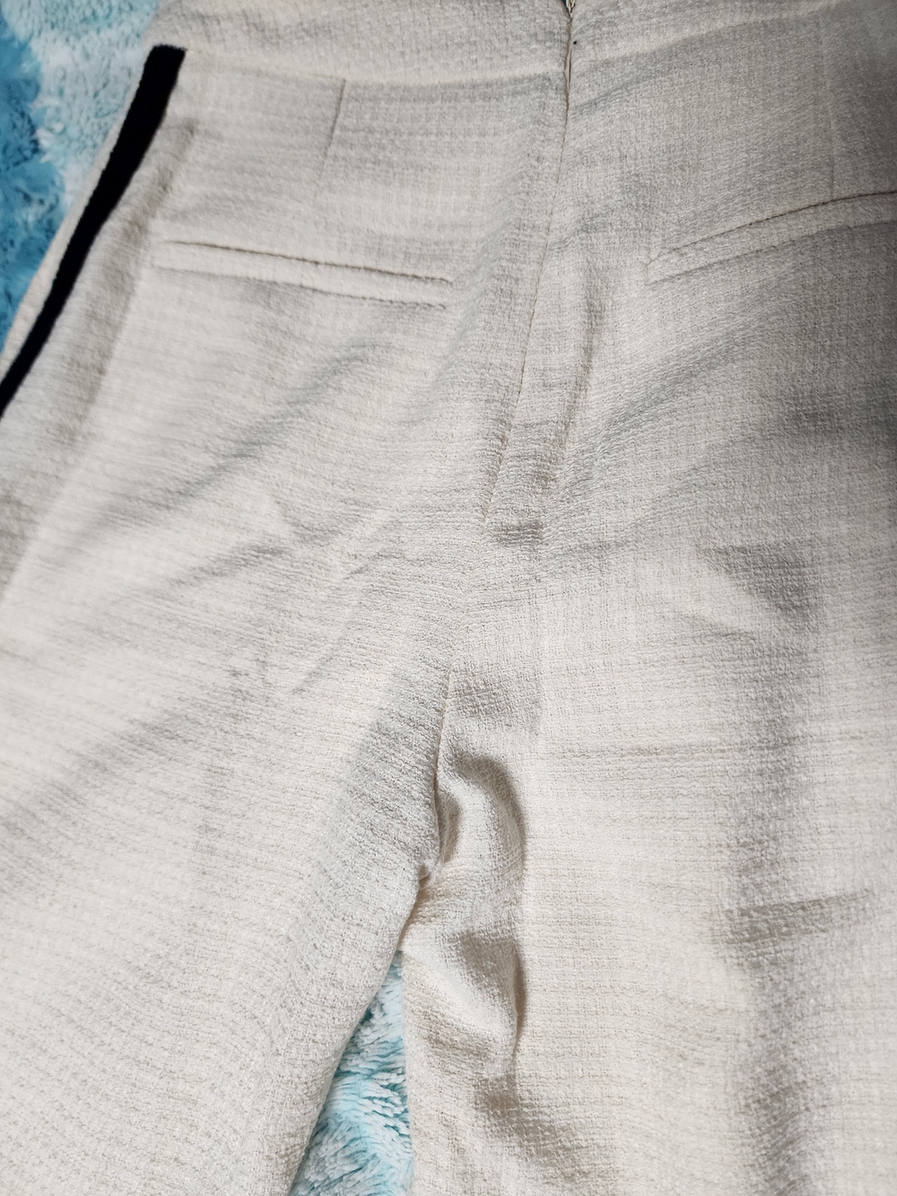Able Cream Knit Wide-Leg Pants with Black Side Stripes - Picture 7 of 9